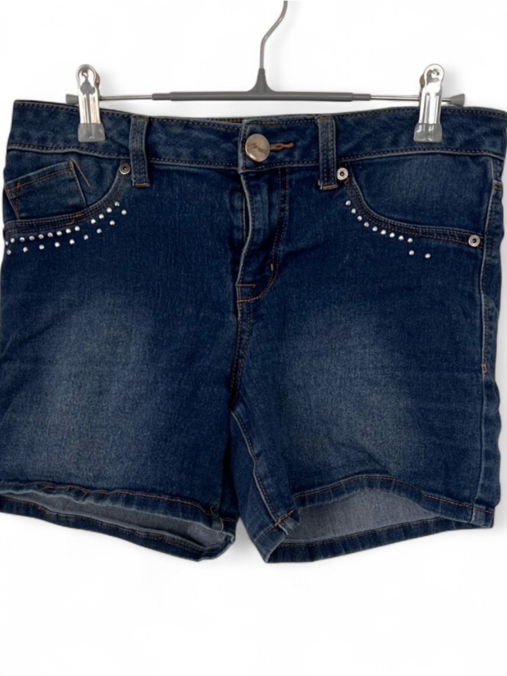 Dark Wash Women's Denim Shorts with Stud Detail